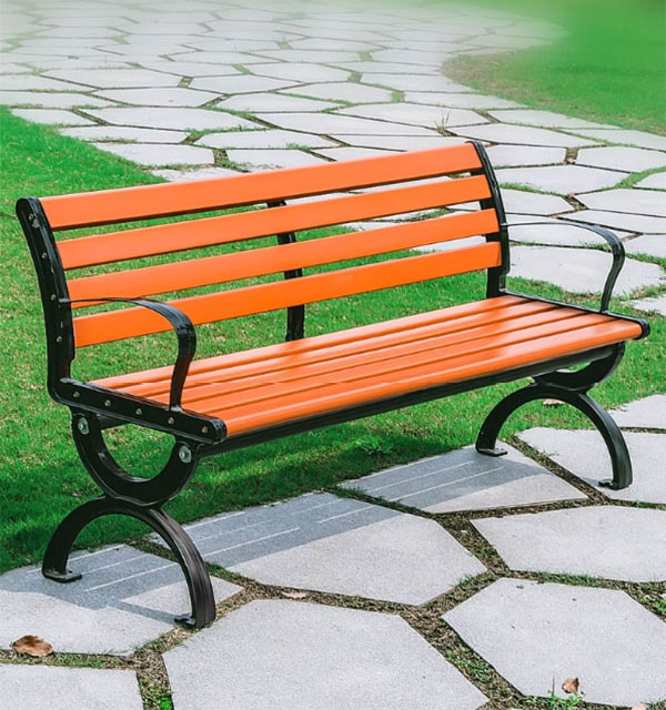 Ghế Công Viên Có Tựa Giả Gỗ